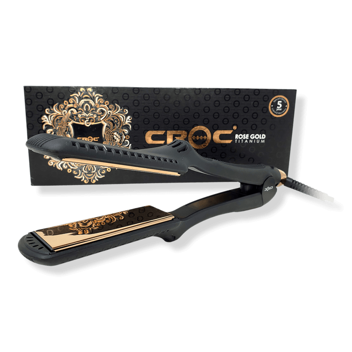 LED Black Titanium 1'' Flat Iron - CROC